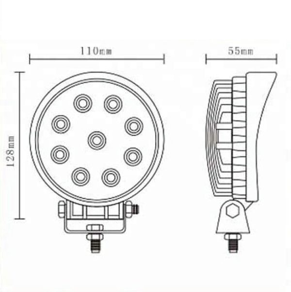 4 Zoll runde LED-Arbeitsscheinwerfer 27 Watt LED-Arbeitslampe