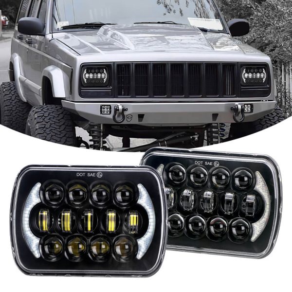 Black 5x7 Led Headlights